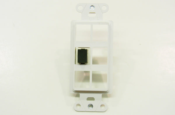 Ortronics WP3416-WH On-Q 6 port keystone decorator faceplate white