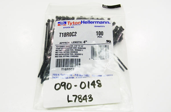 Hellermann Tyton T18ROC2 4 inch black nylon cable tie