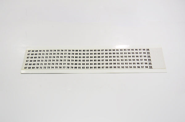 HellermannTyton TYHC67-99 Handi Card number 67 through 99 labels, 33 per card