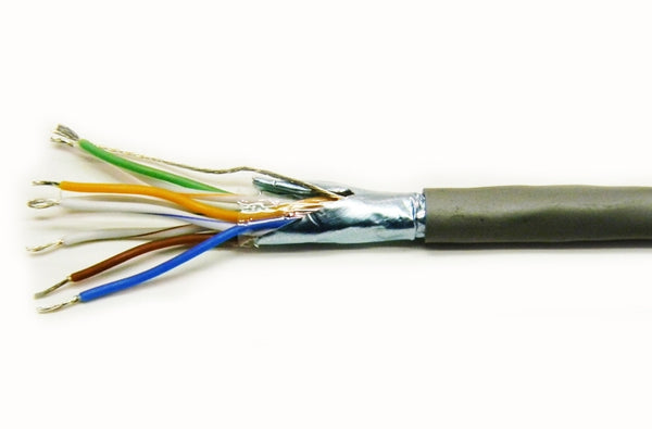 Quabbin 2908 Cat5e 4 pair F/UTP grey shielded ethernet patch cable