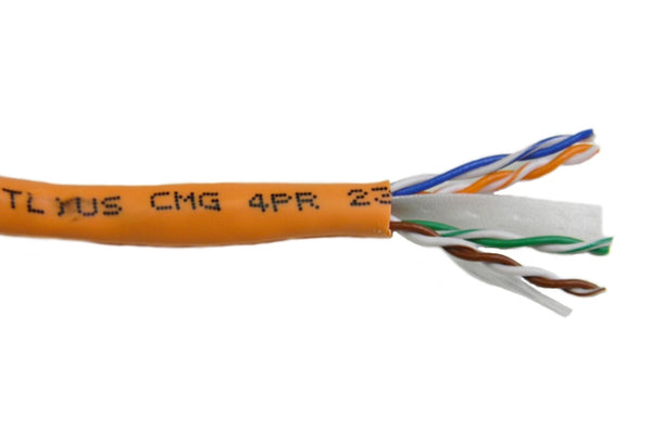 General 7133805 Cat6 4 pair UTP orange riser ethernet cable