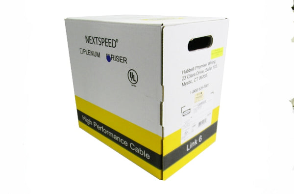 Hubbell C6RREW Cat6 4 pair UTP white riser ethernet cable