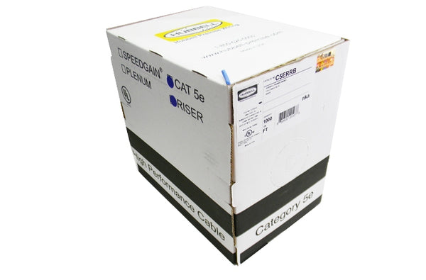Hubbell C5ERRB Cat5e 4 pair UTP blue riser ethernet cable