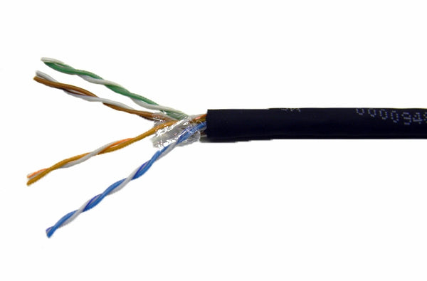 Quabbin C5e 4 pair industrial ethernet black patch cord cable