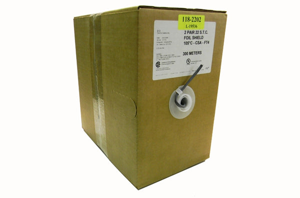 Datcom 118-2202 22 gauge 2 pair str riser overall foil shielded cable