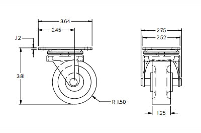 Hammond 1425BM medium duty casters set of four