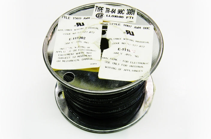Datcom 170-2204 22 gauge stranded TR64 FT4 black hook up wire