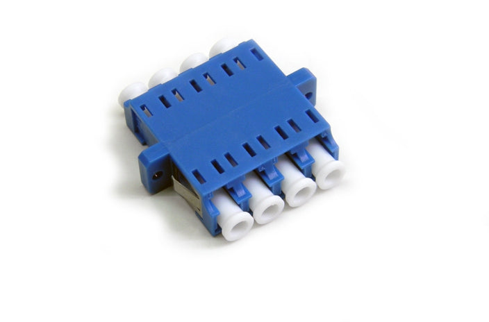 Datcom Realm LC SM/MM female to female blue quad adapter.