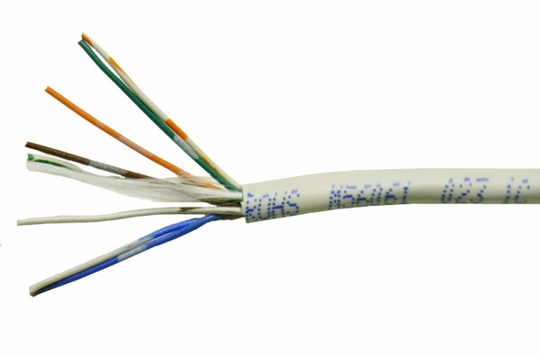 Mohawk M56061B Cat3 4 pair UTP white plenum ethernet cable