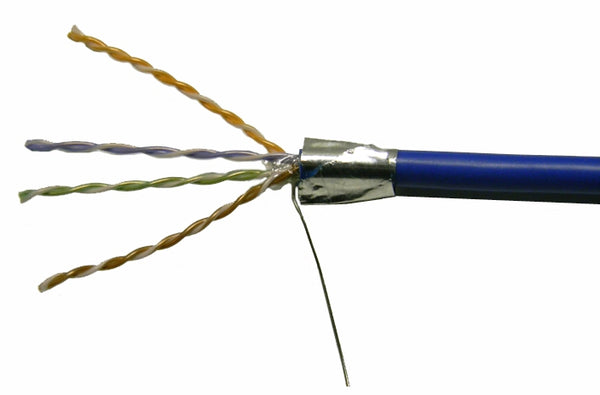 Mohawk C5e 4 pair ScTP shielded blue plenum cable