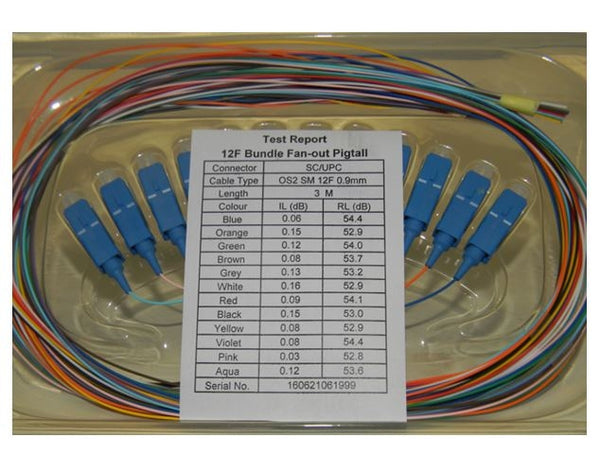 Datcom Realm SC pigtail singlemode x 10ft, 12/pk