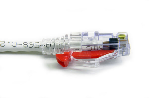 Datcom Assured Cat5e lockable white patch cord x 25 feet