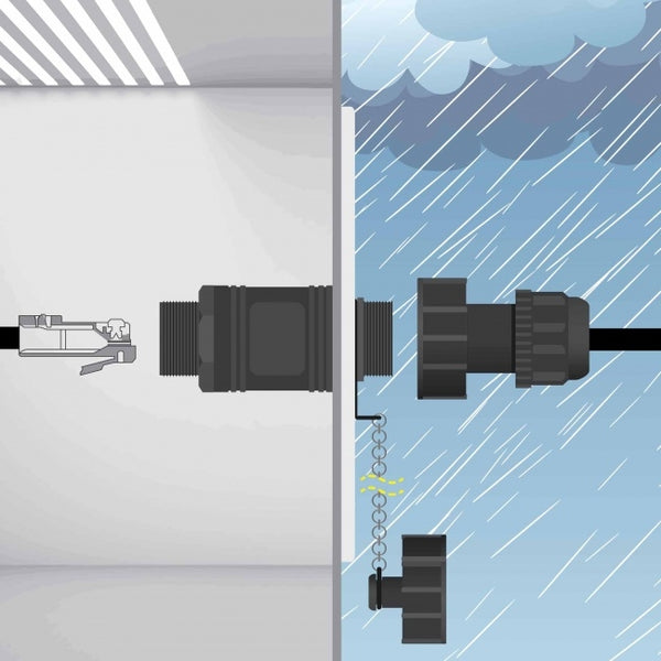 Platinum 741C waterproof RJ45 bulkhead coupler