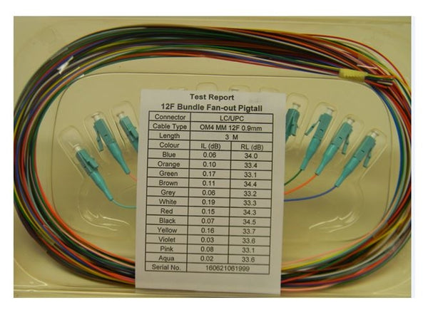 Datcom Realm LC pigtail multimode OM4 x 10ft, 12/pk