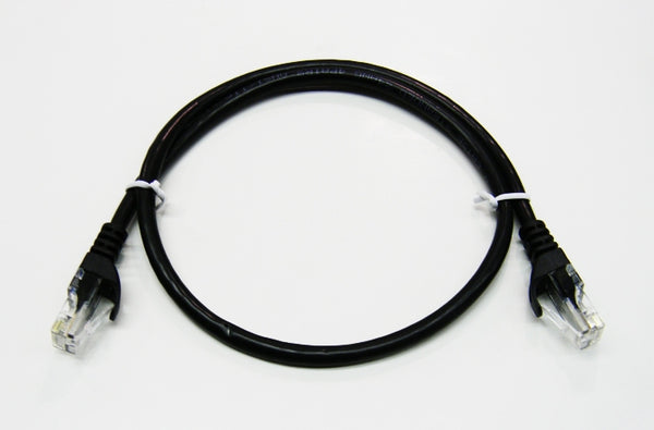 Datcom Realm Ethernet Cat5e black patch cable x 2 feet