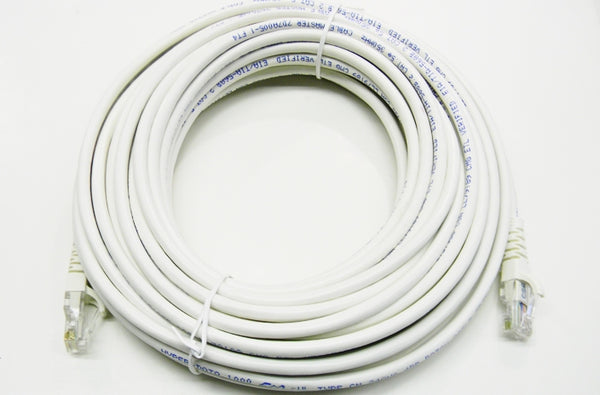 Datcom Realm Ethernet Cat5e white patch cable x 100 feet