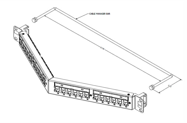 Hubbell HP5E24A Cat5e 24-port angled patch panel
