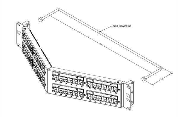 Hubbell HP5E48A Cat5e 48-port angled patch panel