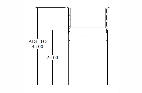 Hammond RMASU1925BK1 1U 25 inch deep solid shelf