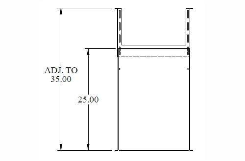 Hammond RMASUHD1925BK1 2U 25 inch deep solid shelf