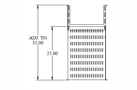 Hammond RMASV1925BK1 1U 25 inch deep vented shelf