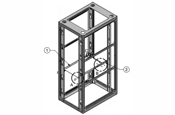 Hammond RMASV1925BK1 1U 25 inch deep vented shelf