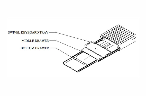 Hammond RMS193BK1 3-in-1 Shelf and Keyboard Drawer