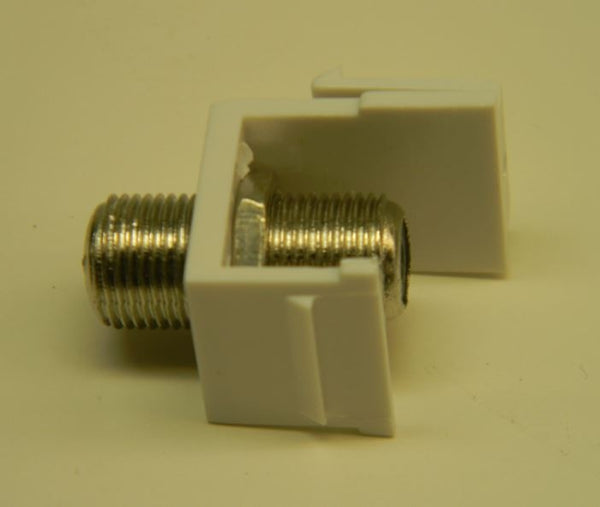 Datcom Realm F-type keystone female to female coupler, white