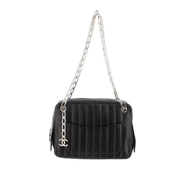 Mademoiselle Stitch Lambskin Leather Shoulder Bag