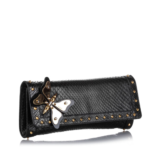 Butterfly Broadway Snake Skin Clutch Bag